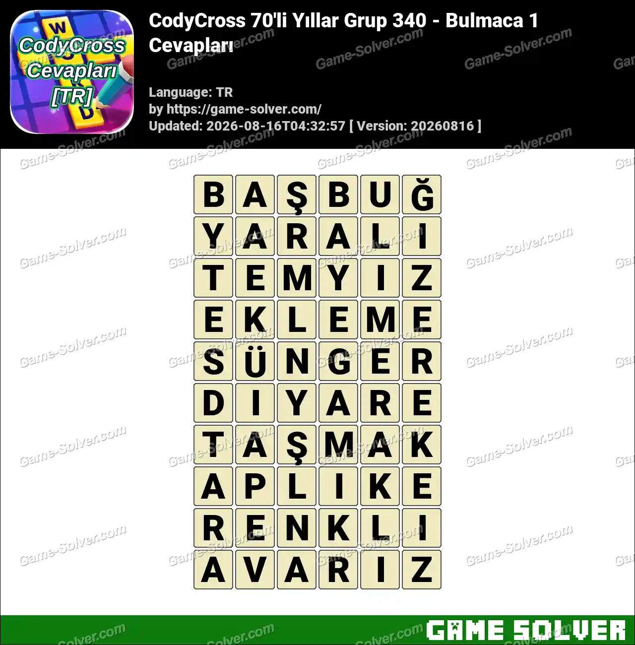 CodyCross 70’li Yıllar Grup 340 – Bulmaca 1 Cevapları